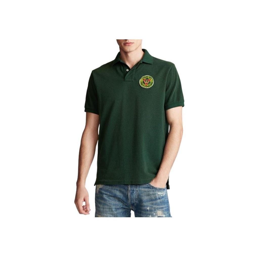Polo Ralph Lauren Letter Logo Pattern Embroidered Pullover Short Sleeve Polo Shirt Men Tops Green 710838841-001