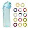 Tritan Water Bottle 650ml Leakproof Sports Cup With Straw Lid Carry Handle Gradient Design