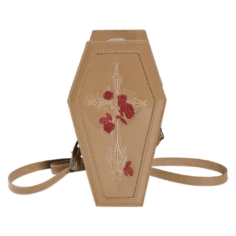 Women Coffin Satchel Purse Novelty Gothic Crossbody Bag Versatile Rose Crossbody Pouch Gothic Coin Purse Halloween Gift