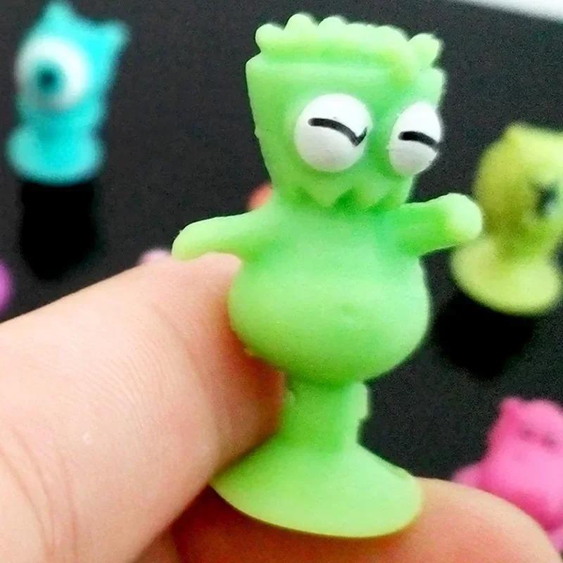 10pcs/lot Stikeezse Child Cartoon Ocean Animal Action Figures Mini  Sucker Suction Cup Capsule Models Toys Kids