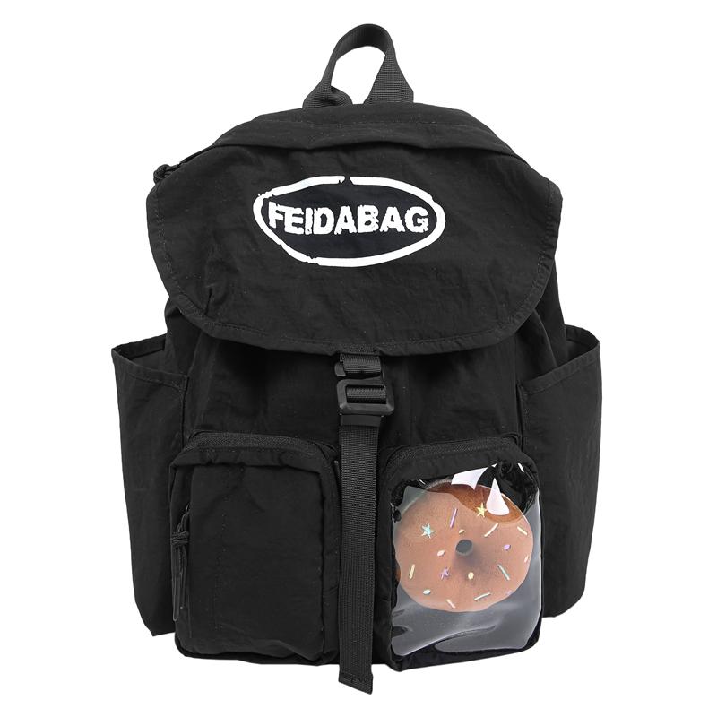 Women Solid Color Backpack Men Lightweight Travel Bag Large Capacity Backpack