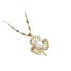 Japanese-Korean Style Four-Leaf Clover Pearl Necklace, Titanium Steel, Women's Luxury Design, High-End Clavicle Chain.