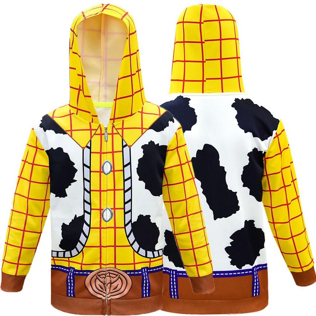 Woody Reißverschluss-Hoodie Sweatshirt Weiches Auffälliges Toy Story Kostüm Für Kinder