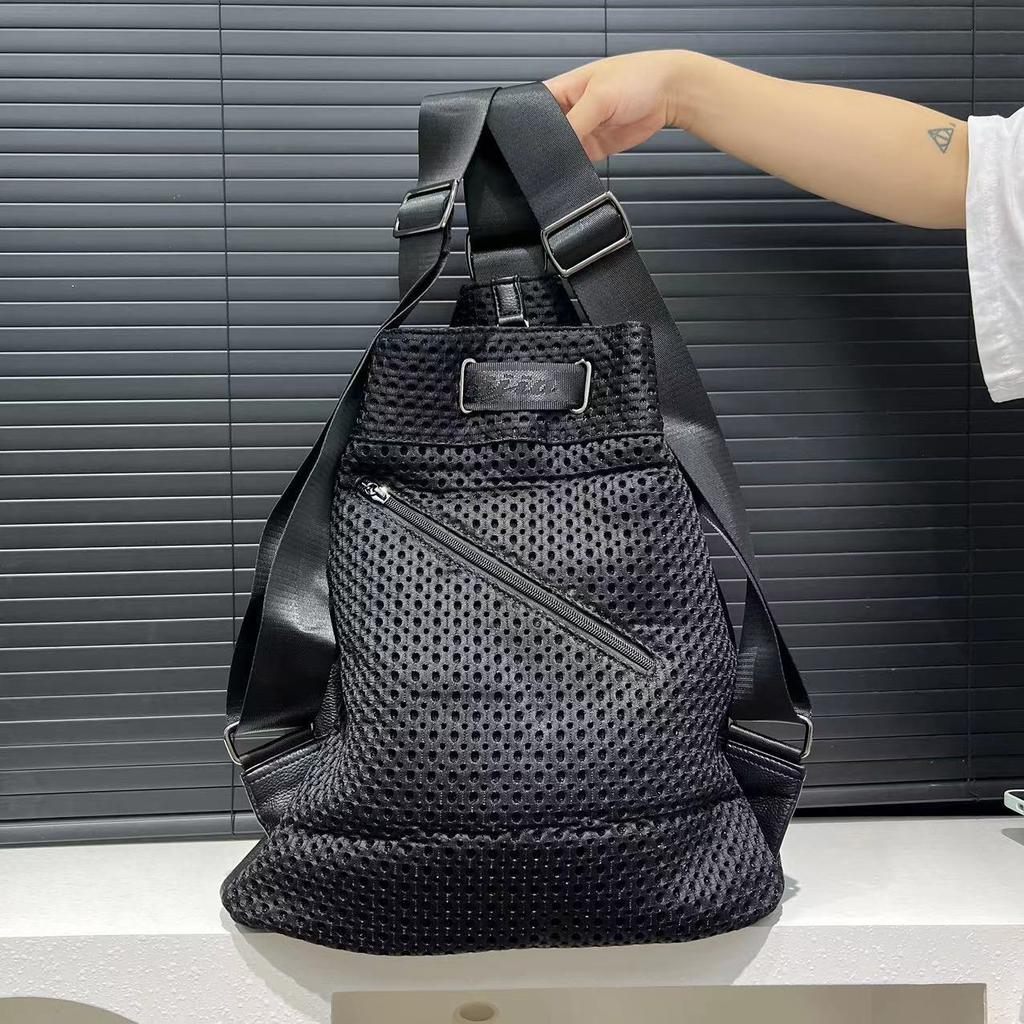Women'S Mesh Lightweight Shoulder Bag Large-Capacity Splicing Trend Handbag