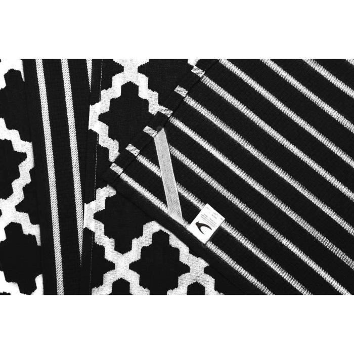 Torchon - Penguin Home - Set de 5 - 100% Coton - Doux - Durable - Design Noir Stylé