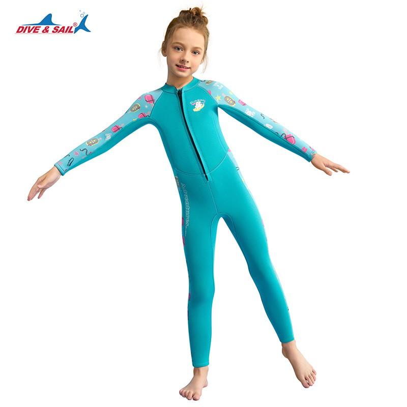 Children's Warm Swimming Suit 1.5MM Girls 'diving Long-sleeved Cold-proof Snorkeling Surfing Jellyfish
