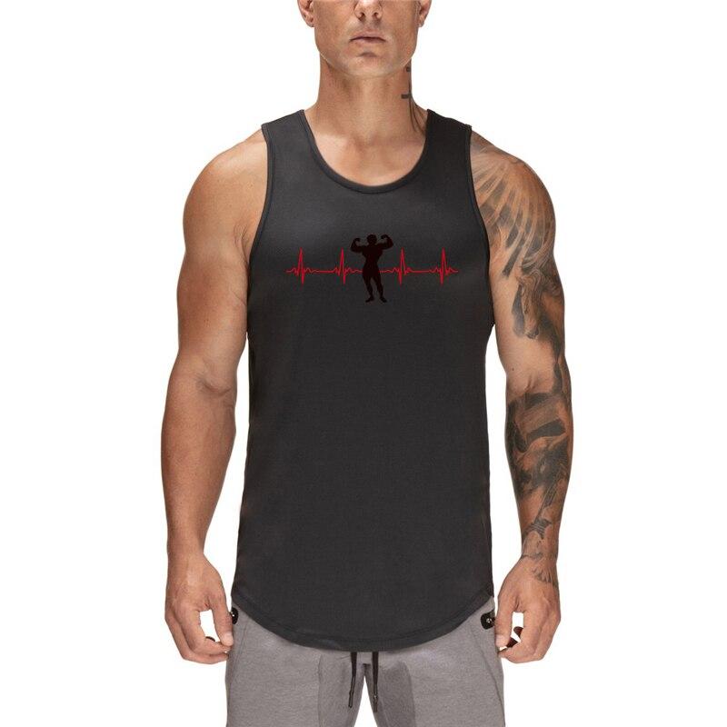 Muscleguys Mens Gym Clothing Fitness Sleeveless Vest Polyester Quick-drying Training Sweatshirt Sling