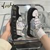 Women's Vulcanize Shoes Color Matching Lace Plus Velvet Thicken Keep Warm Retro Platform Leisure Sneakers 2024 New Winter