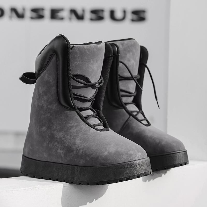 Neue Herbst Winter Herren High Top Schneestiefel Outdoor Street Verdickt Kältefest Warm Weich Rutschfest Weihnachtsgeschenke Herren Langstiefel