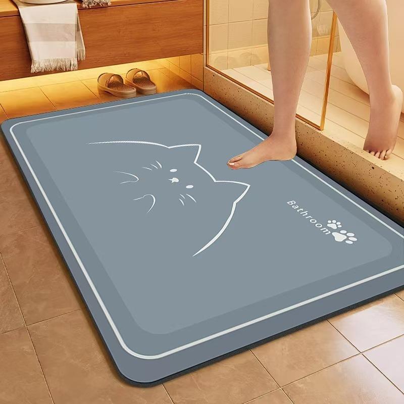 Super Absorbent Bathroom Floor Mat Quick Drying Non Slip Soft Washroom Decor Carpet Waterproof Doormat