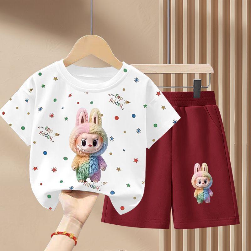 Children's Fashion Set Summer Girls' Cute Pure Cotton Set