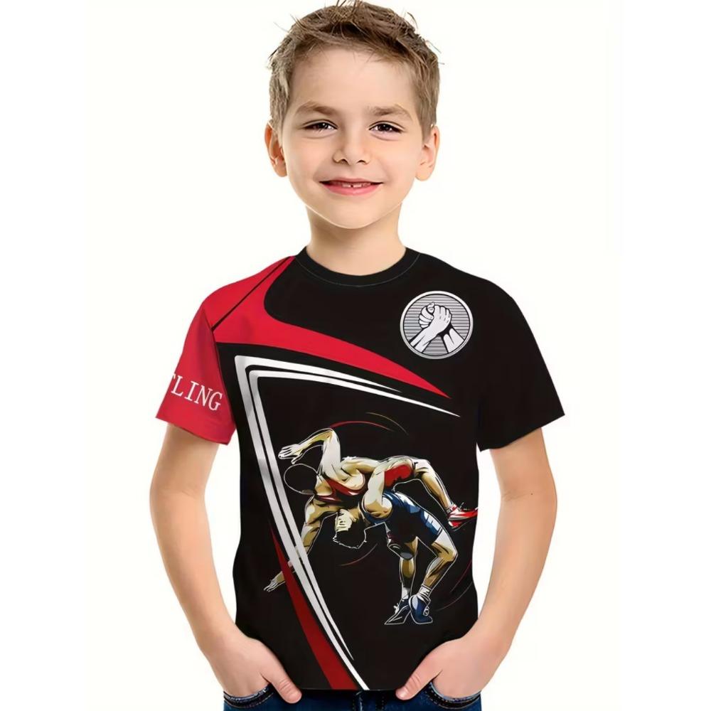 Abbigliamento Ragazzi Taekwondo Judo Moda T-shirt con Stampa 3D Sportivo Bambini Maniche Corte Estate Abbigliamento Palestra Harajuku Magliette Top Cool