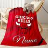 Chicago Bulls Fan Gear Personalized Name Blanket Cozy Customizable Blanket Durable Comfort Versatile for Picnics Nap Home Decor Bed All-Season Use