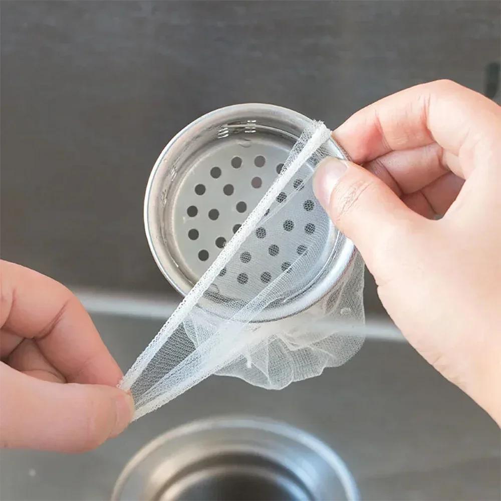 30-200pcs Disposable Sink Filter Mesh Bag Kitchen Block Drainage Pipe Drain Hole Garbage Bag Kitchen Cleaning Supplies