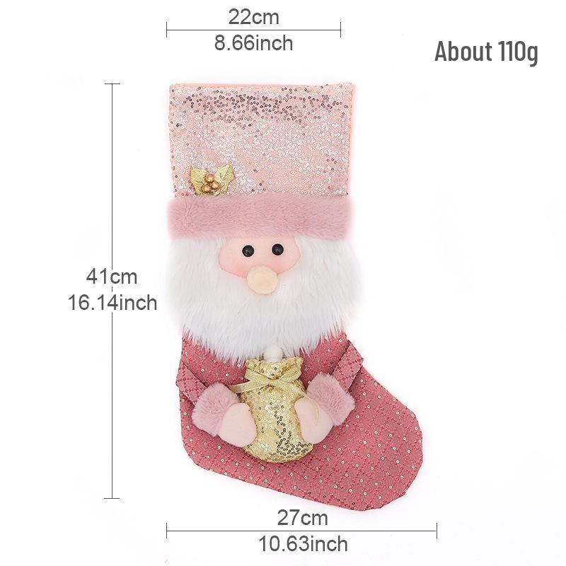 Children's Christmas Stocking Gift Bag and Tree Ornament Decoration