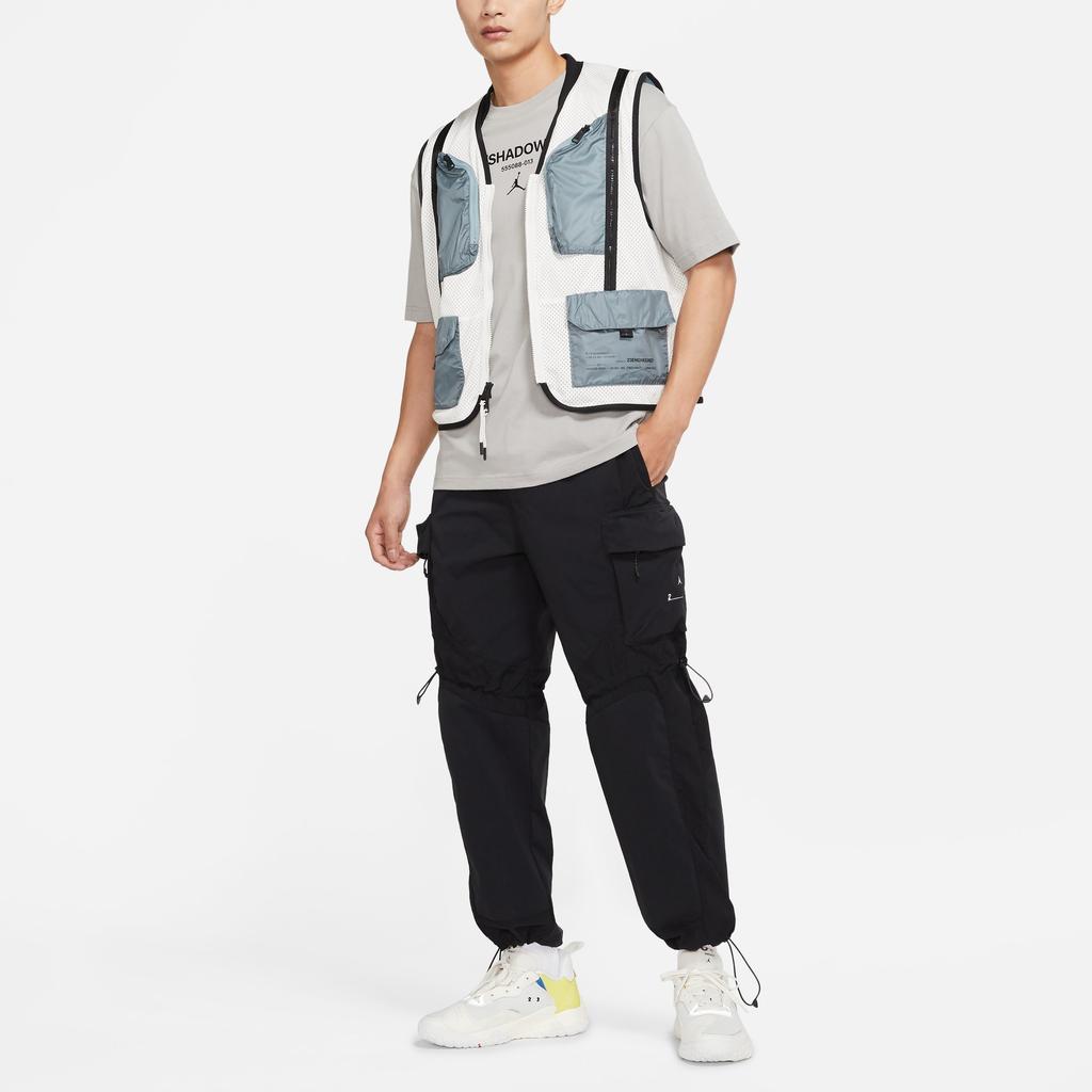 Jordan Pocket Detail Logo Print Straight-Leg Casual Pants Men Bottoms Black DQ8054-010