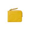 Toleur Dot Bifold Embossed Cowhide Genuine Leather Mini Wallet, Leather, Yellow, Women's Wallet, 12024-YE