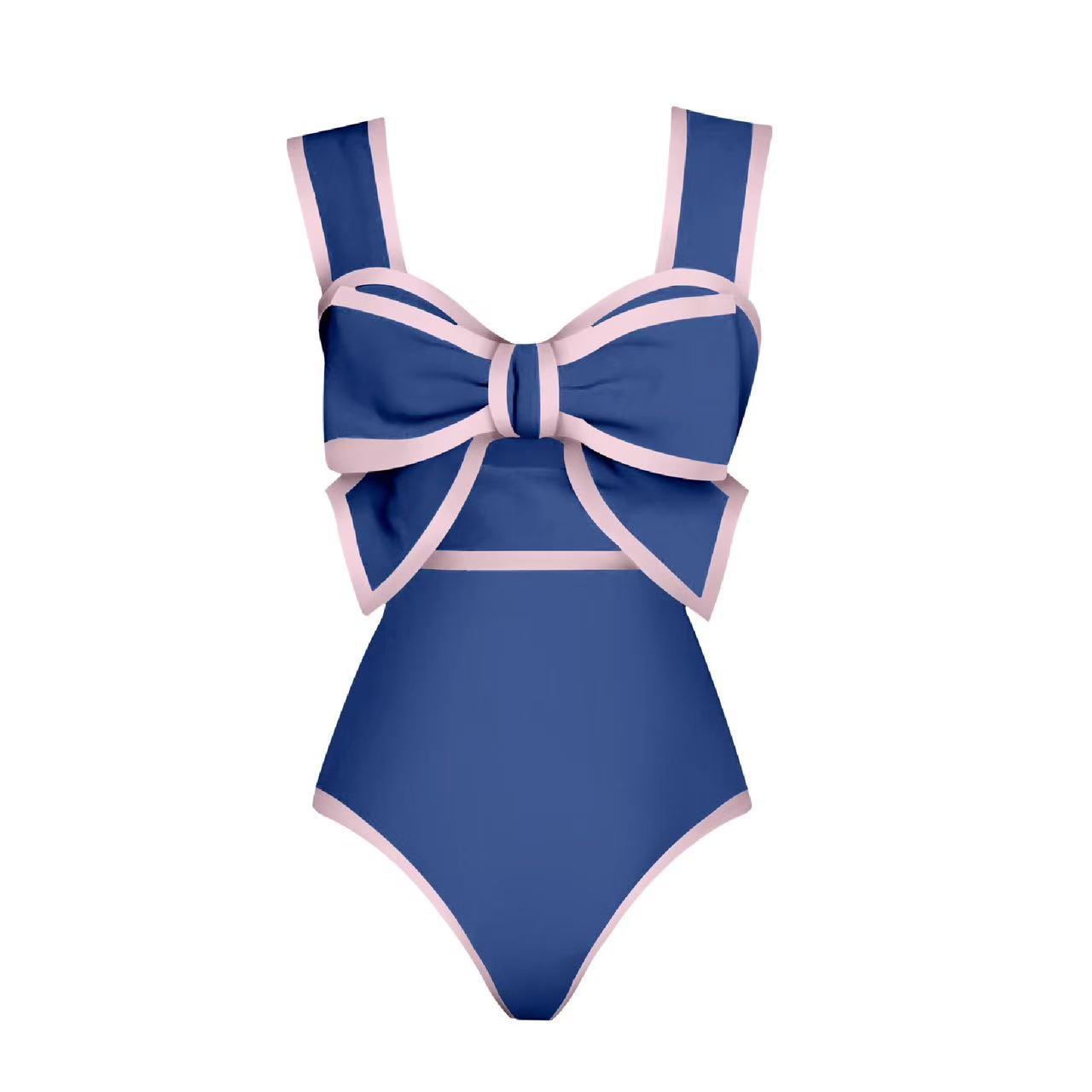 TS JYL-BK155 Large Hem Conservative Swimsuit, Butterfly Decor Beach Swimwear XL