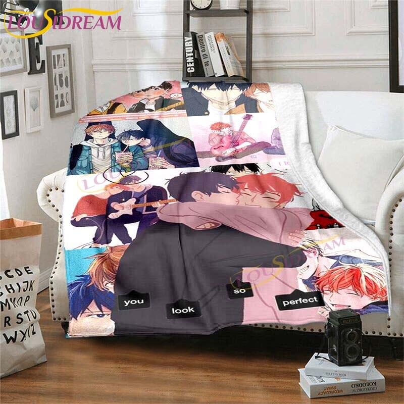 

Ritsuka Given Music Anime Blanket Cartoon Print Throw Blanket BL Comics Flannel Blankets Gift Idea Art Decor 75x90cm