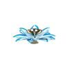 Brass Diya Oil Lamp Stand Lotus Kamal Patti Diyas for Puja Home Temple Decor (Sky Blue)