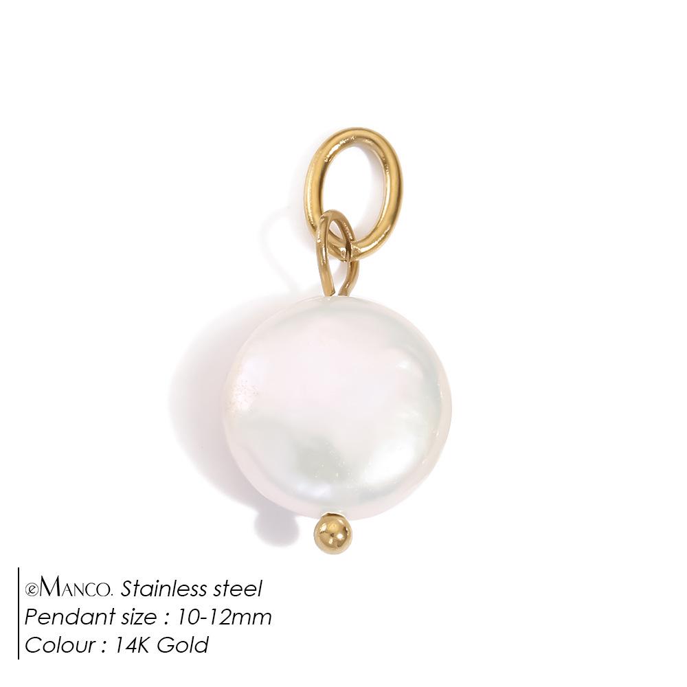 eManco Stainless Steel Vintage Freshwater Pearl Irregular Pendant