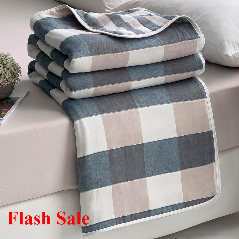 New Cotton Six-layer Yarn Xia Liang Quilt Pure Cotton Towel Quilt Empty Blanket Nap Blanket Gauze Blanket