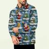 Men's Christmas Print Zip-Up Sweatshirt, Long Sleeve Loose Fit Casual Fall Winter Top, Multiple Colors and Sizes