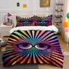 Colorful Optical Illusion Art Decor Soft Comfortable Duvet Cover Bedding Set Included 1*Duvet Cover & 2*Pillowcases, Gift