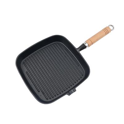 ZhiShi Thickened Cast Iron Striped Steak Frying Pan