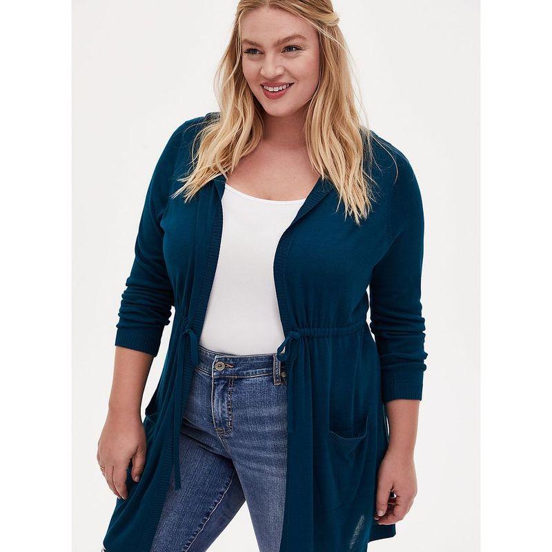 

Fall Sunshine House New Arrival Export European and American plus Size Women s Clothes Long Hoodie Thin Sweater Cardigan Shawl Outer Match Lake Blue 4: Bust size 142