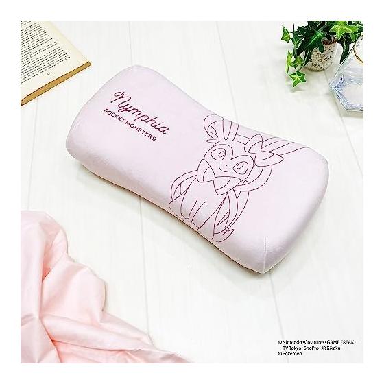 MORIPiLO Memory Foam Cushion Lumbar Pillow Pokemon Nymphia (Mini Relax Pillow) Skin-friendly Fluffy Goods Stuffed Toy Nap Pillow Pink 15x31x8cm