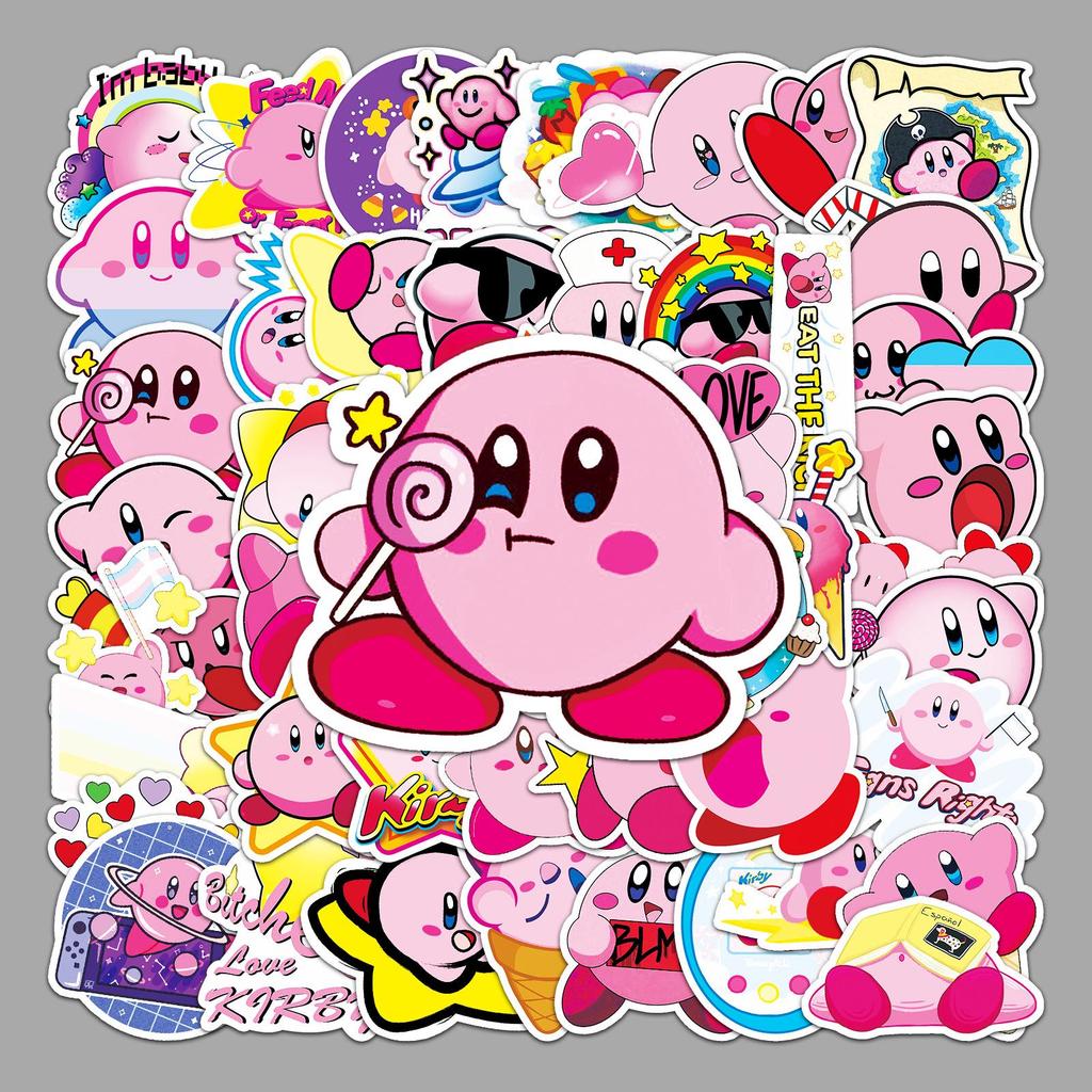 - 50 naklejek anime Kirby Star Graffiti do dekoracji deskorolki lub bagażu DIY