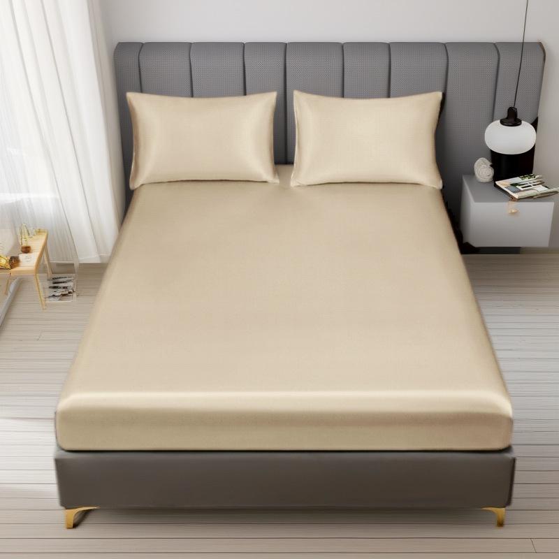 Custom Satin Washed Silk Fitted Bed Sheet & Pillowcase Set