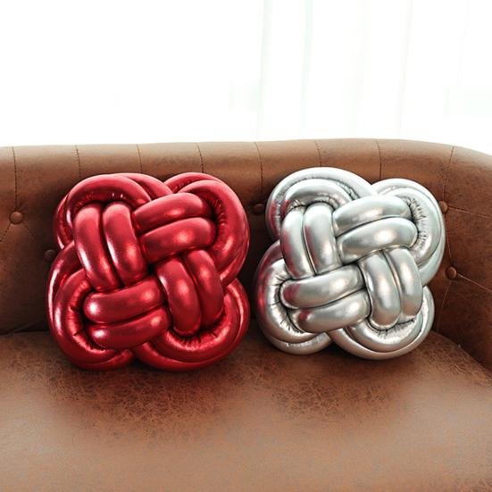 Woven Knotted Throw Pillow Solid Color Design High Elastic Friendly to Skin Chinese Knotting Office Sofa Bed Cushion Pillow Decor