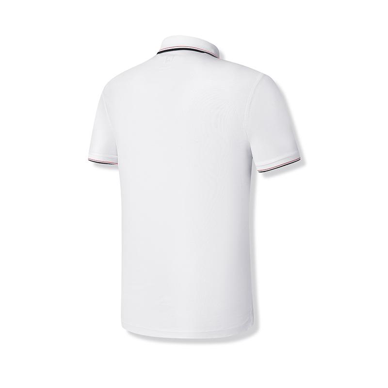 Fila Athletics Tennis Fashion Comfortable Simple Casual Sports Knit Short Sleeve Polo Shirt Men Tops Jade-White A11M523146F-WT