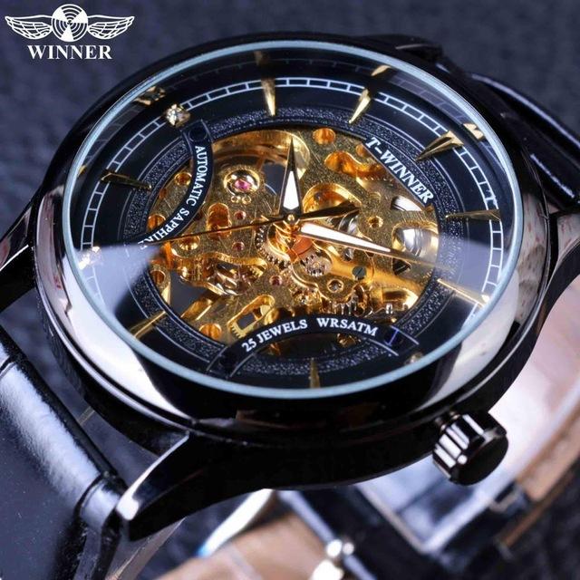 Forsining Montres automatiques pour homme - Squelette mécanique