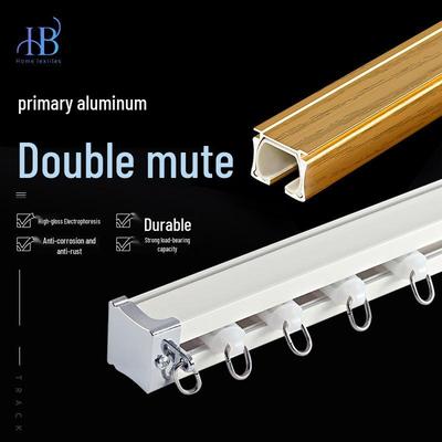 Aluminiumlegierung Leise Gardinenschiene: Oben/Seite montierbar, Einzel-/Doppelschienenoptionen