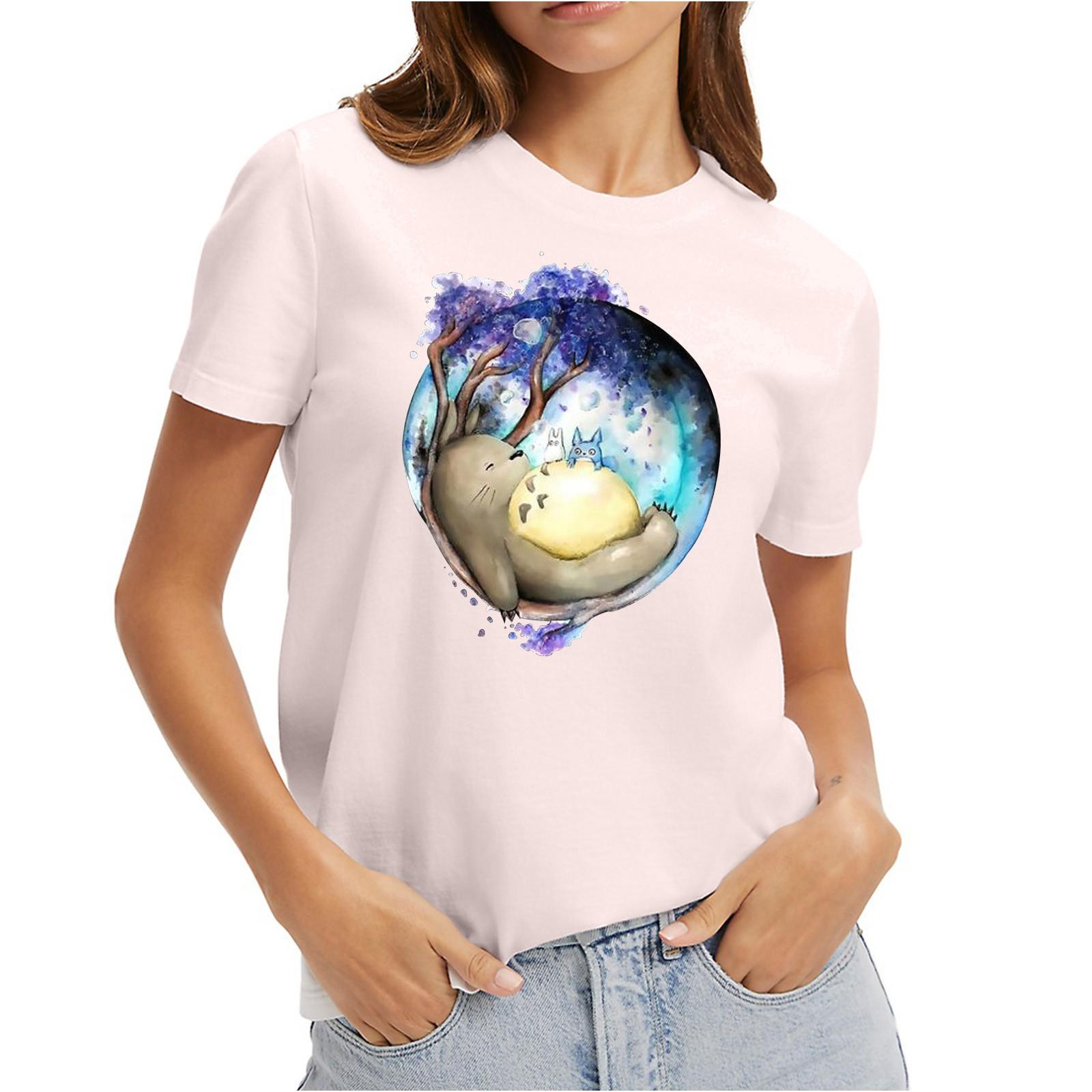 

Women s Fashion Casual Tops Printed Short Sleeve Shirts Round Neck Pullover T Shirts