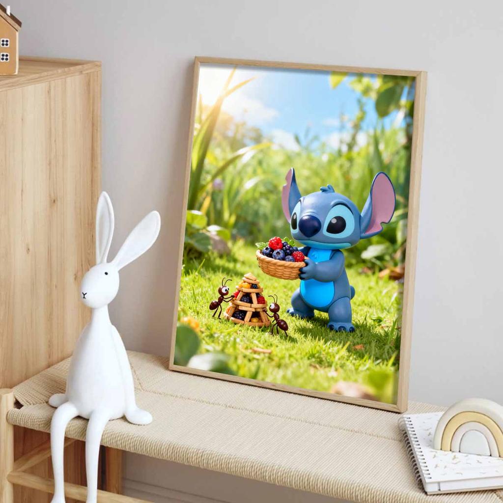 Disney Diamond Painting Kit DIY Round Home Wall Decor Stitch Berry Basket Adult Handmade Gift