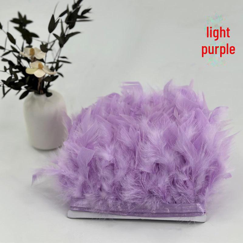 Red Lace Net Turkey Feather Strips for DIY Handmade Wedding Dance Costumes and Decorations