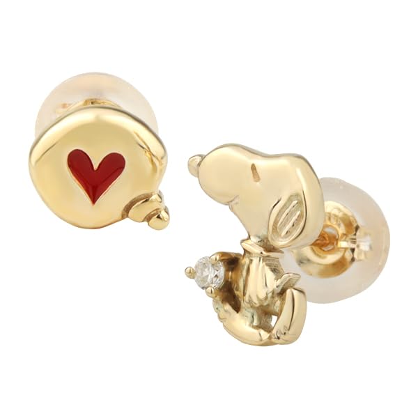 

SNOOPY Heart Balloon K10 Stud Earrings for both Official Official [SNOOPY] (2P ears) Women s