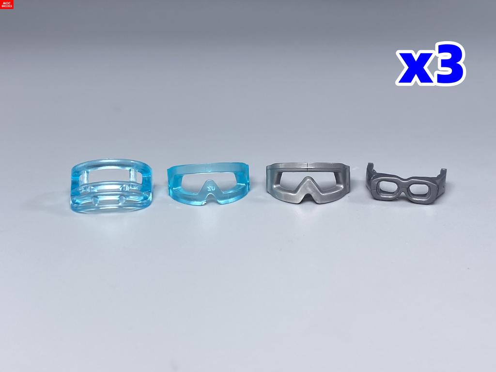 MOC Bricks 30170 30171 Pilot helmet Headgear Visor goggles 4cm Figure Wear DIY Building Blocks Toys Birthday Gifts