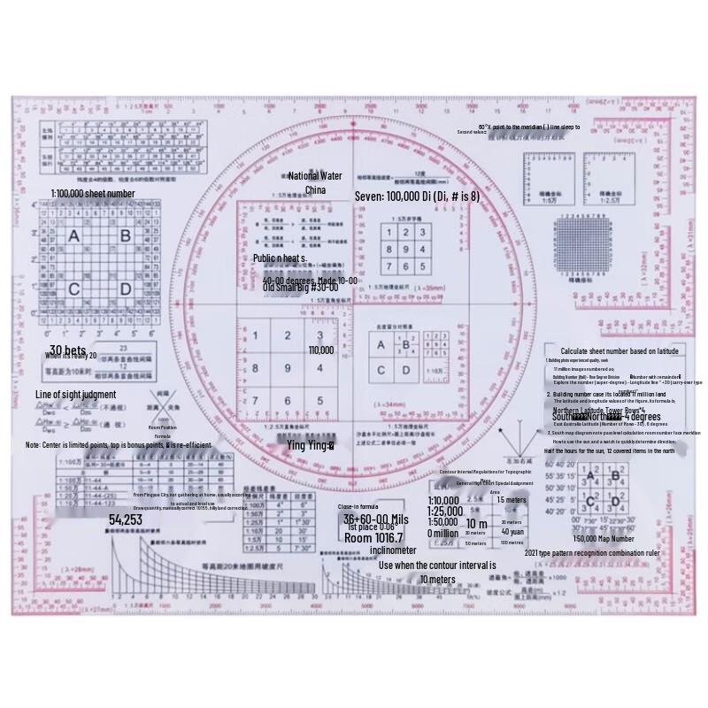 

Shiyi 1:50,000 Geographic Coordinate Map Ruler