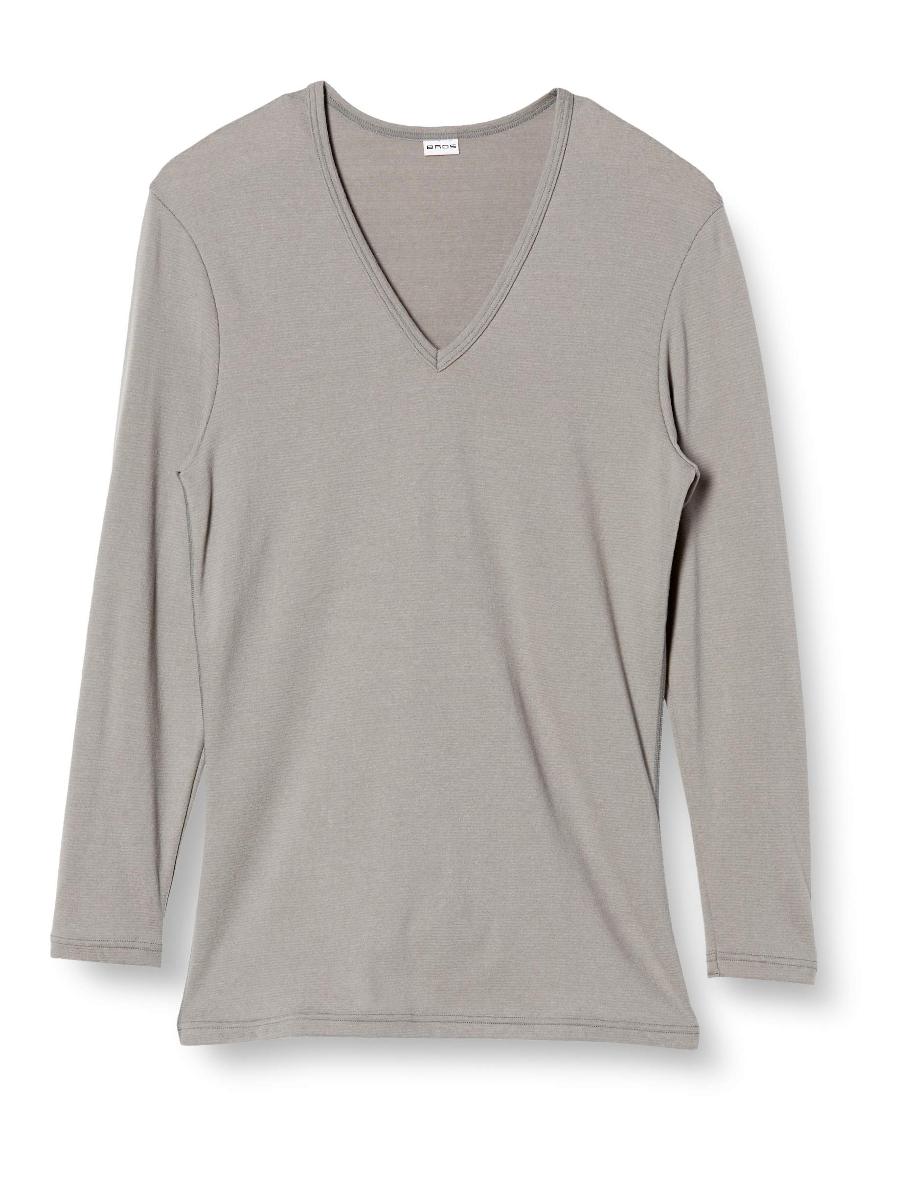 

Bros by Wacoal Warm Undershirt with and Stretch Inverted Triangle Size L Men s V-Neck 3/4 Sleeves, Moisture-Wicking, Antibacterial, Odor-Resistant серый