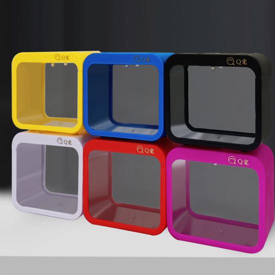 Energisparande Akvarium Stilfull Återanvändbar Clamshell Matningsfönster Fiskterrarium Hushåll