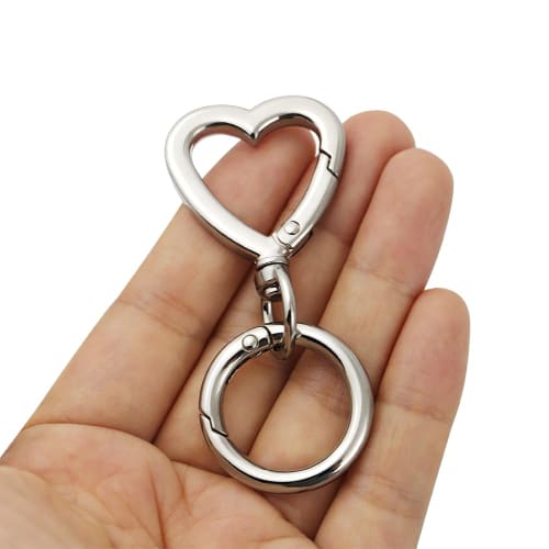 FUSSED 2 Pieces Heart-Shaped Alloy Swivel Lobster Clasp Spring Snap Hook Hanging Buckle for Key Rings, Bags, Luggage Pendants, DIY Bag Key Rings, Craf