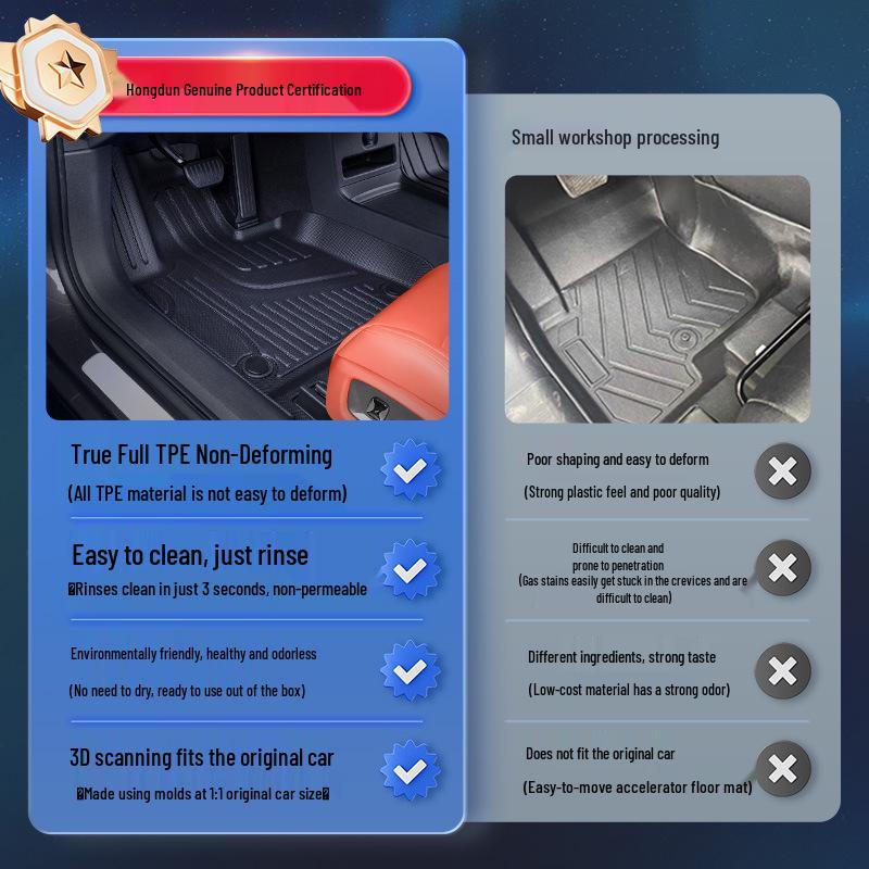 BYD Tang L 2025 Floor Mats TPE Interior Accessories