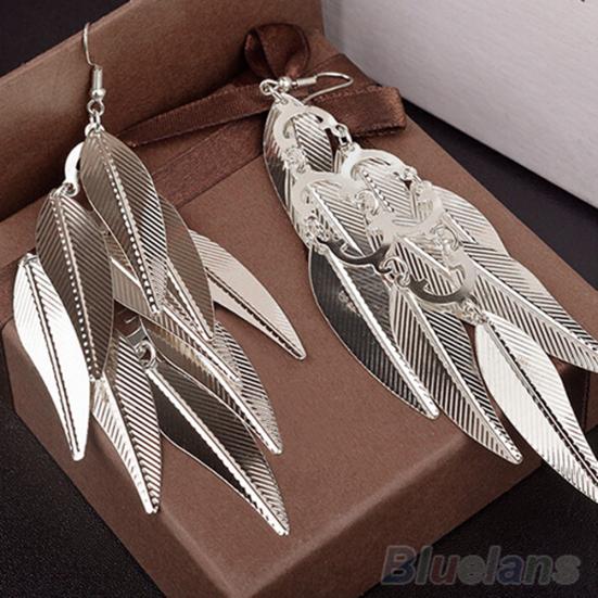 Dámské lineární náušnice v retro barokním stylu s vrstvenými listy