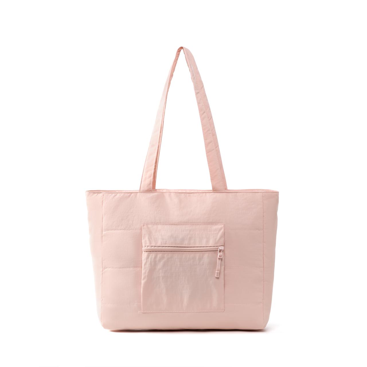 

Minimalist Olive Green Puffer Tote Bag for Women Lightweight Nylon Quilted Shoulder Bag Large Capacity Work School Handbag