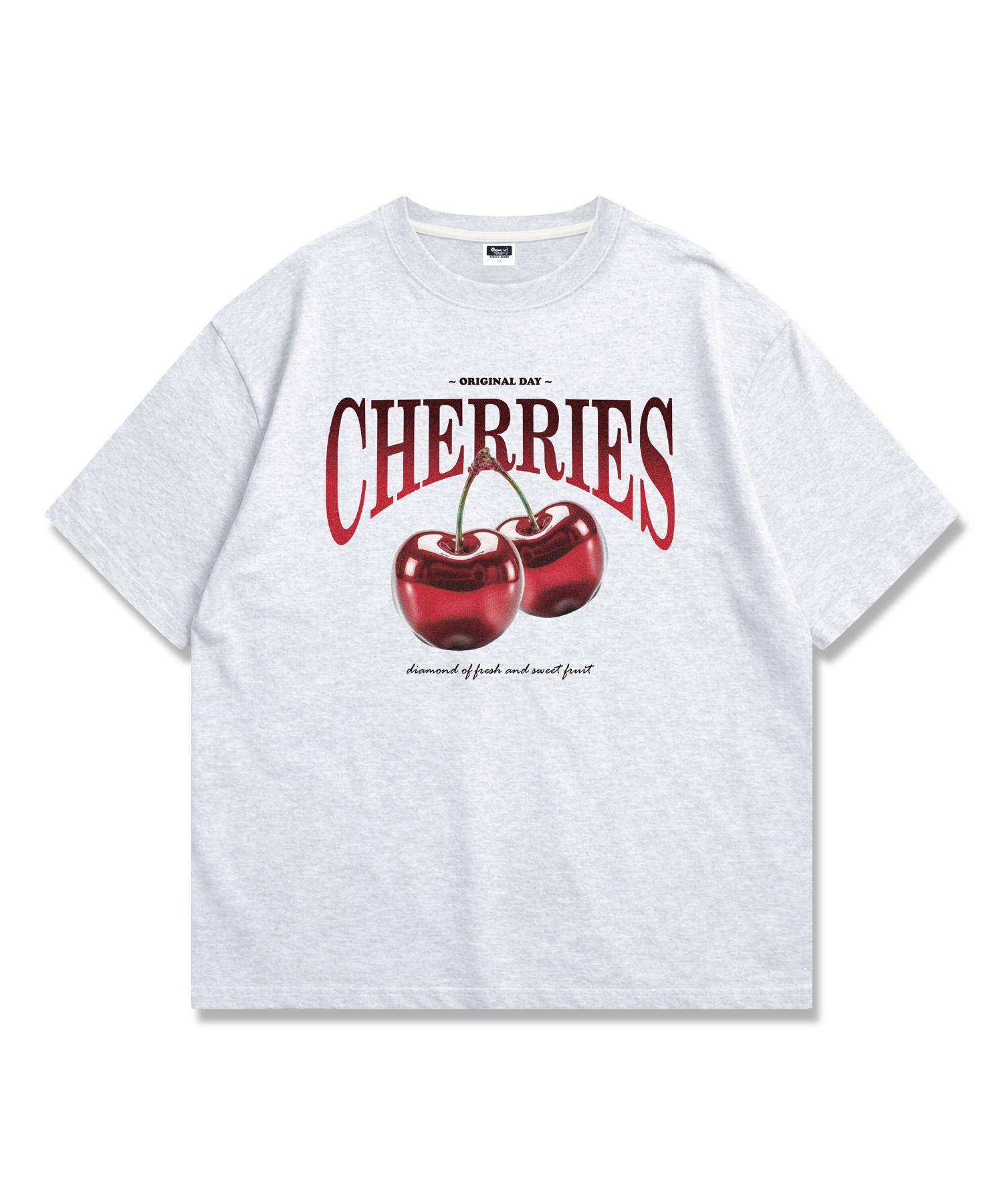 Original Day Chrome Cherry Oversized Short Sleeve T-Shirt White Melange White Melange/S